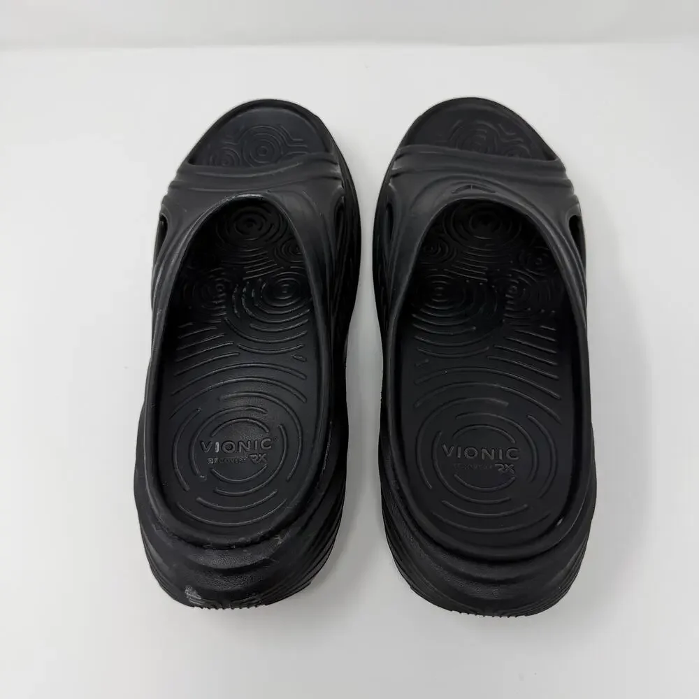 Vionic Black Recovery Slide Sandals Women’s 10 Wide / Men 8